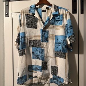 90s Retro Gochu Modern Abstract design Men's Button Down Shirt